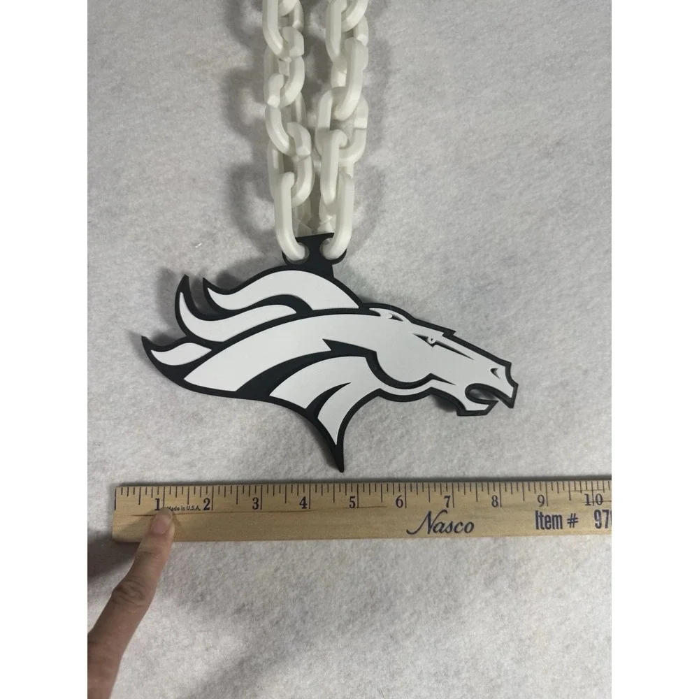 Broncos Chain Necklace 3D Printed Salute to Service‎ Fan Gear Football